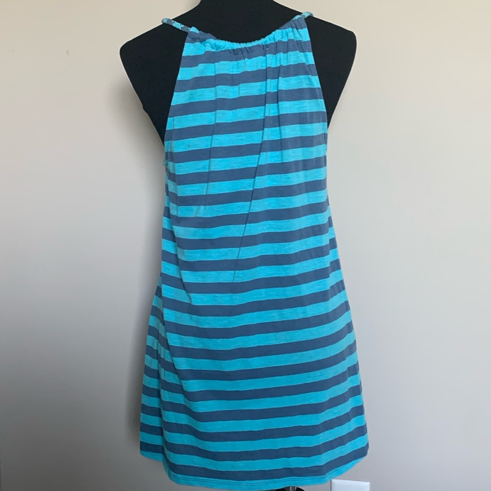 Derek Heart Blue Striped High Neck Swim/Beach Coverup Girl’s Size Large - Picture 4 of 9